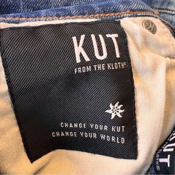 KUT From The Kloth Elizabeth Fab Ab Ankle Straight Leg Jean Size 10 Long Raw Hem - Picture 4 of 11